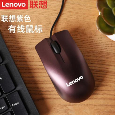 联想(Lenovo)原装有线鼠标 静音鼠标 笔记本台式电脑办公 [紫色]