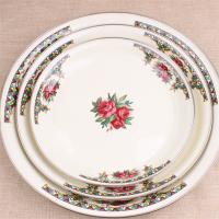 花玻璃盘子13寸