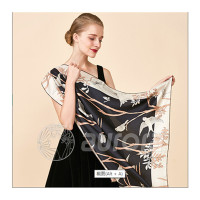 urora 奥罗拉手工印花系列 90*90CM 丝巾 礼品