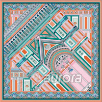 aurora 奥罗拉手工印花系列 66*66CM丝巾 礼品