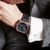 agelocer 手表男士大表盘自动机械表男 方形防水夜光男表