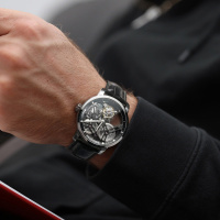 agelocer 手表男士陀飞轮机械表男 双面镂空全景透底男表