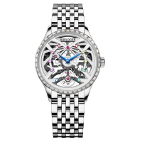 agelocer 镶钻手表女士自动机械表女 镂空透底轻奢女表