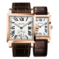 agelocer 复古方形情侣表 经典对表 手表男机械表女手表