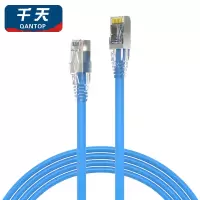 千天(QANTOP)CAT6网线工程家用宽带监控电脑跳线无氧铜芯双绞六类千兆高速成品网线数据布线系统非屏蔽蓝色可定制2米