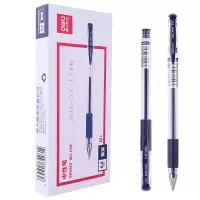 得力(deli)墨蓝0.5mm中性笔水笔6600ES子弹头签字笔12支/盒