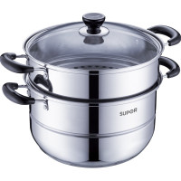 苏泊尔(SUPOR) 好帮手304不锈钢双层复底26cm蒸锅燃气电磁炉通用汤锅蒸笼