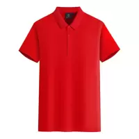 金号(KING SHORE) 夏季全棉翻领短袖工作服POLO衫 红色