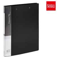 齐心(COMIX) AB600A A4 单强力夹+插页 文件夹 资料夹 黑色 2个