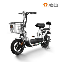 雅迪新国标新款小飞侠锂电版可提取锂电池电动车48V加长代步电动自行车电瓶车电动自行车助力车 48V12AH锂电[白色]