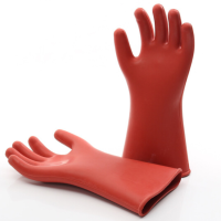 水龙珠 12kv高压绝缘手套 掌形电力电工防触电橡胶手套 红色