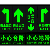安全出口指示牌夜光贴纸 自粘贴纸14.5x29.5cm 20个/件