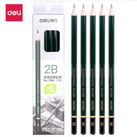 得力(deli) 安全考试 专用填涂答题卡2B 木质铅笔学生铅笔 12支/盒