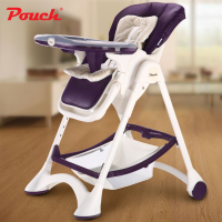 Pouch宝宝餐椅多功能可折叠便携式座椅吃饭桌椅K05紫色PC02PP
