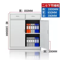 苏美特 钢制办公文件柜铁皮柜档案学校资料财务凭证家用带锁抽屉储物更衣柜子厂家直发专车 二斗下节文件柜