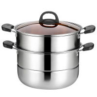 贝瑟斯不锈钢复底二层蒸锅(玻盖)28CM BS-2599