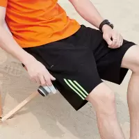 [直营]木林森(MULINSEN)男潮宽松短裤三条杠夏季运动速干短裤户外休闲裤