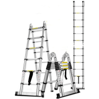 仕杰梯子家用 加厚铝合金 多功能伸缩梯 便携工程单边直梯 5 米