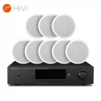 惠威 AM150+JX8*8 家庭影院家用定阻功放套装吸顶喇叭会议智能背景音乐大功率高保真HiFi公共广播喇叭系统
