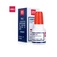 得力(deli)10ml财务印章光敏印油 印章印台印油 红色9879
