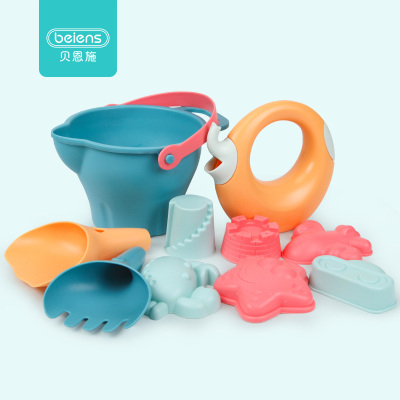 贝恩施儿童沙滩玩具套装玩沙子挖铲子工具 宝宝戏水洗澡玩具 10件套B901
