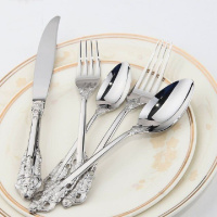 美达盛 D3亮光宴会西餐餐具不锈钢刀叉套装/银色复古礼品