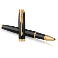 派克(PARKER)钢笔2015IM纯黑丽雅金夹宝珠笔 商务办公实用带移动电源记事本盒装(笔+本子)