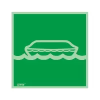 安赛瑞(SAFEWARE)船用IMO安全标志(救生艇)15×15cm 自发光板 YS