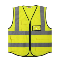 谋福 80042系列 口袋款荧光反光背心 马甲 可印LOGO (单件装)