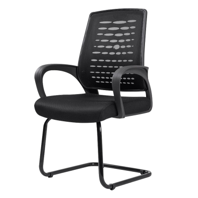 卓澳(ZHUOAO)办公椅电脑椅职员椅家用弓形椅洽谈椅办公会议椅-黑色