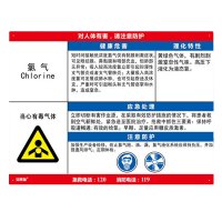 安赛瑞(SAFEWARE)职业病危害告知卡(氯气)60×45cm 塑料板 NZM