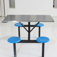 祺彧 餐桌椅组合 四人位食堂餐桌 不锈钢连体餐桌 SLH031 单位:套