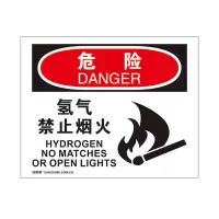 安赛瑞(SAFEWARE)OSHA安全标识(危险-氢气禁止烟火)250×315cm 塑料板 NZM