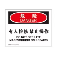 安赛瑞(SAFEWARE)OSHA安全标识(危险-有人检修禁止操作)250×315cm 塑料板 NZM