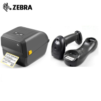 斑马(ZEBRA) ZD888T+Li4278 标签打印机标配+一维条码无线扫描枪USB口红光版 套装