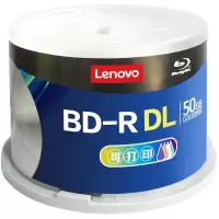 联想(Lenovo)BD-R DL 1-6速 50G 蓝光可打印 50片桶装 蓝光空白光盘 刻录光盘