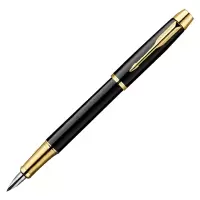 派克(PARKER) IM系列 纯黑丽雅金夹墨水笔/钢笔 男女士时尚商务办公用品学生礼品笔0.5mm笔尖