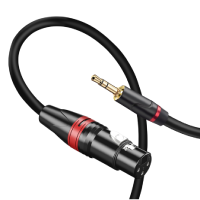 3.5转卡侬母话筒线 小三芯电容麦手机电脑声卡调音台麦克风连接线 3.5转卡农公音频线 3.5mm转卡侬母头 5米