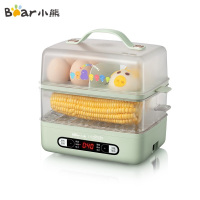 小熊(Bear)小鸡彩虹联名款 煮蛋器微电脑预约定时单双层蒸架电蒸锅自动断电多样菜单 ZDQ-B06H2