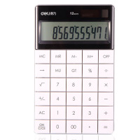 得力 1589 得力计算器 双电源平板计算机 白色