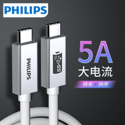 飞利浦typec数据线pd快充线双头ctoc公对公macbook充电ipadpro安卓 SWR1621C-1米