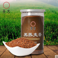 天方茶叶荞麦茶全胚芽非特级浓香型养生茶黑苦荞茶500g/罐装