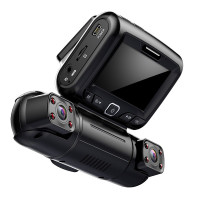 行车记录仪D70 高清全景 车内外 三镜头 24小时停车监控防划车 三镜头 128G卡