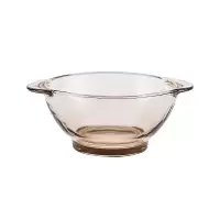 双耳玻璃茶色水果沙拉碗家用耐热 420ml*2