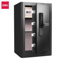 得力(deli) 4102K指纹密码保管箱 H710mm 保险保管箱柜 黑色