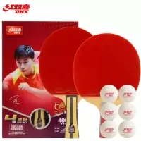 红双喜 DHS 四星级乒乓球拍套装T4002+T4006套装 乒乓球