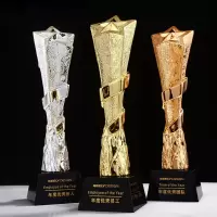 唐格尔 五角星水晶树脂工艺品 8*8*29cm
