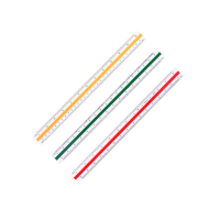 得力8930 多色标识三棱比例尺子30cm 20把