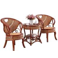 宇杰威 2个单人位藤椅55*50*75cm带1个茶几50*50*60cm 三件套