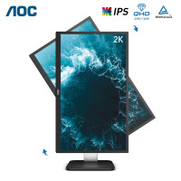 冠捷(AOC) 电脑显示器 Q27P1U 27英寸2K高清 广视角IPS 旋转升降 TUV低蓝光爱眼显示屏